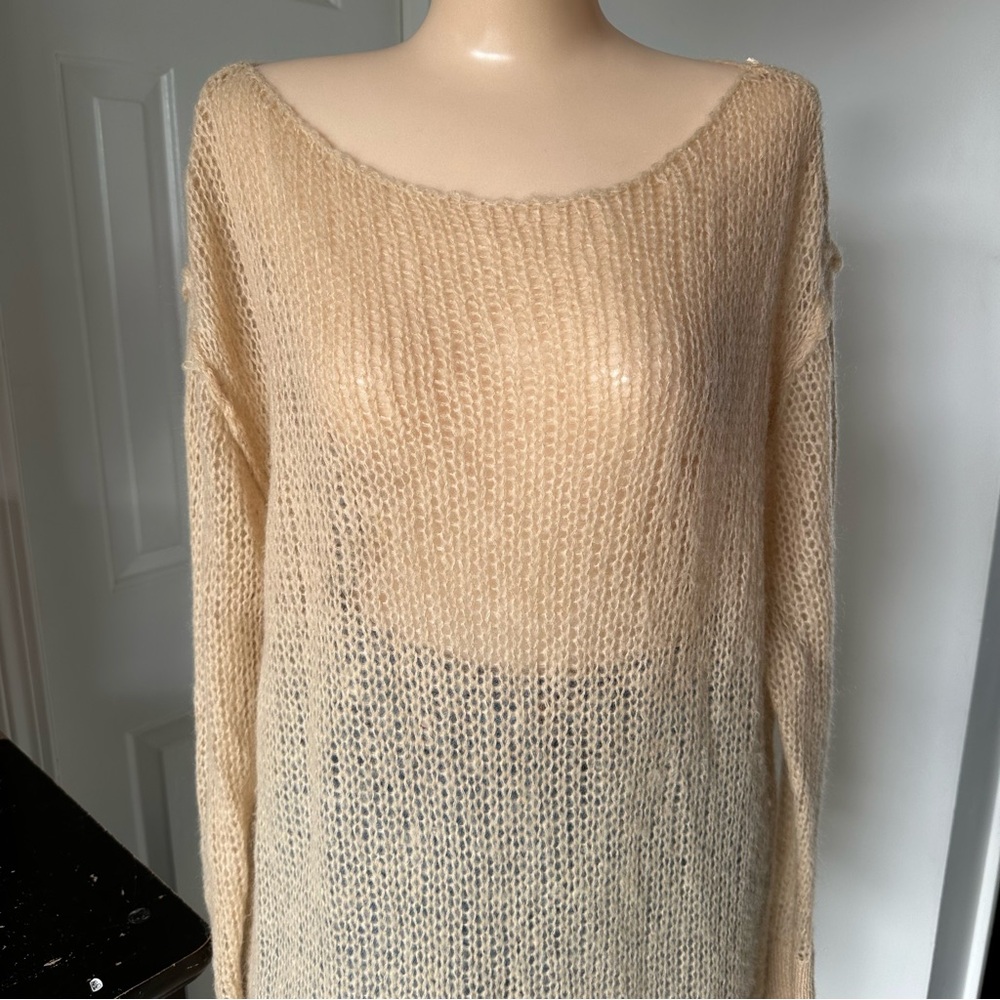 FREE PEOPLE MOHAIR BLEND TRANSPARENT TUNIC SWEATER - Picture 6 of 12